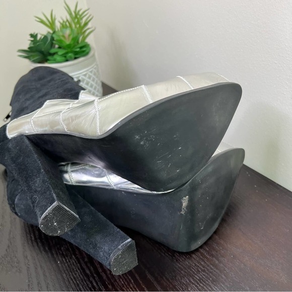 Jeffrey Campbell, black and silver platform boot size 10 # 002 - Picture 5 of 13